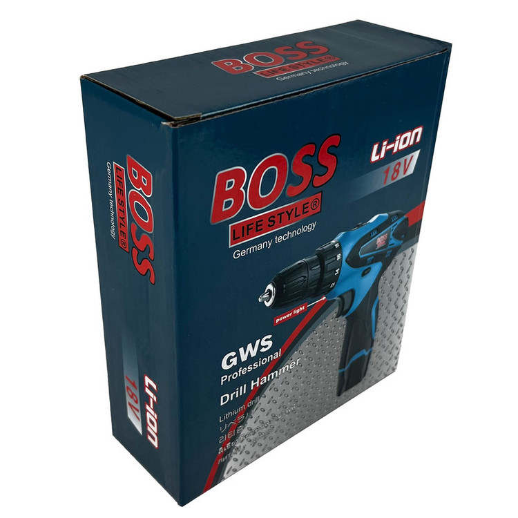 دریل پیچ گوشتی شارژی باس مدل 18v-1B-Blue کد 1