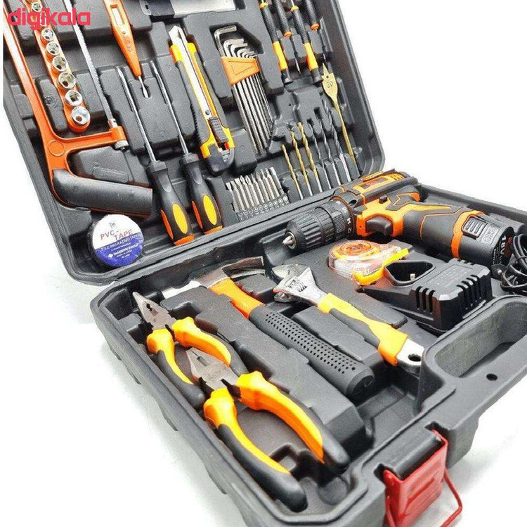 مجموعه 100 عددی دریل پیچ گوشتی شارژی باس مدل 100Pcs Pro-kit