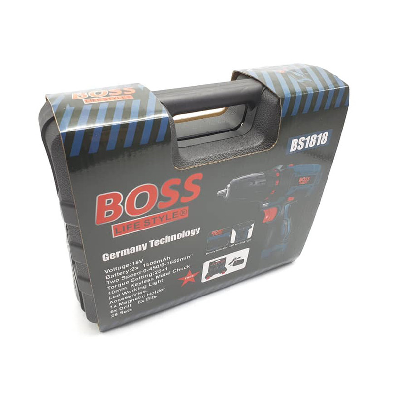 مجموعه 29 عددی دریل پیچ گوشتی شارژی باس مدل BOSS-18V
