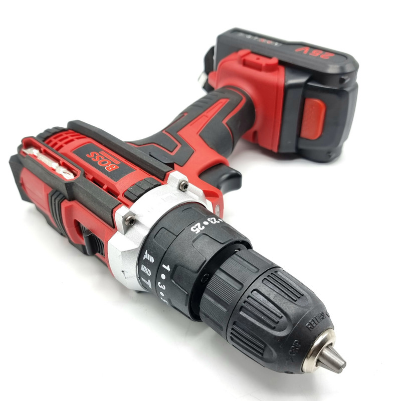 دریل پیچ گوشتی شارژی چکشی باس مدل BOSS-25V مجموعه 29 عددی
