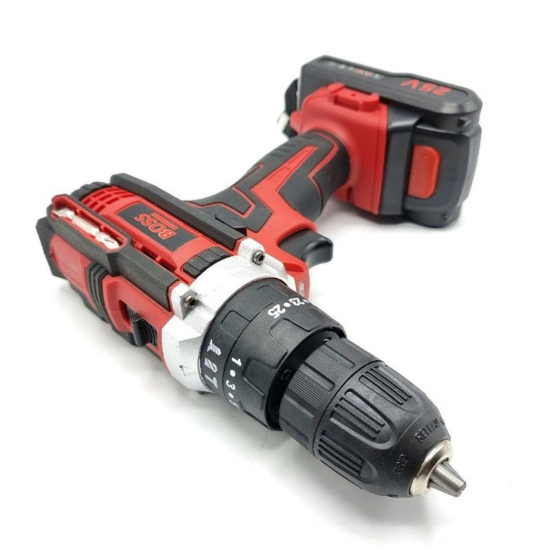 دریل پیچ گوشتی شارژی چکشی باس مدل BOSS-25V مجموعه 29 عددی