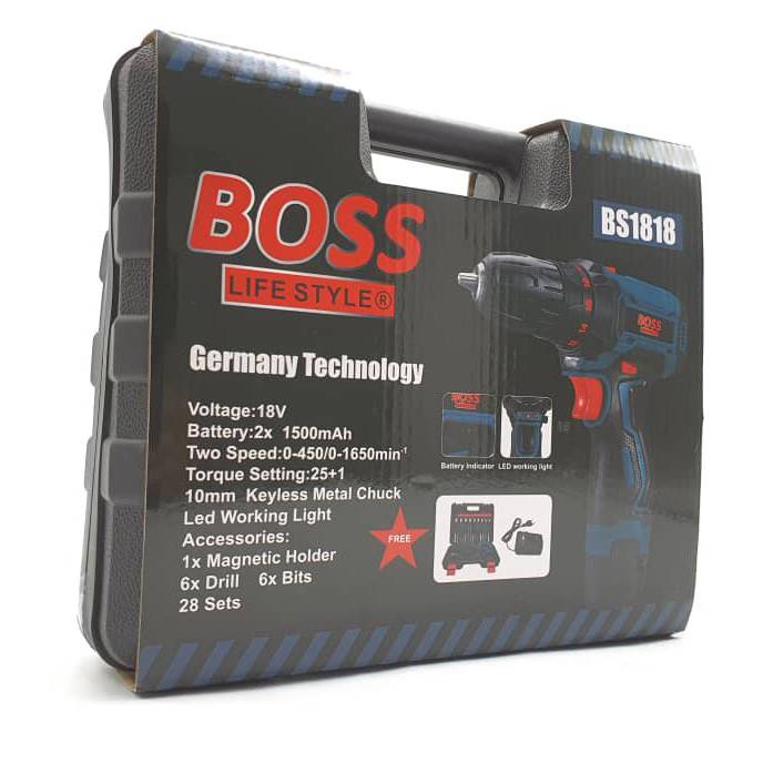 مجموعه 27 عددی دریل پیچ گوشتی شارژی باس مدل BS-1818VOLT