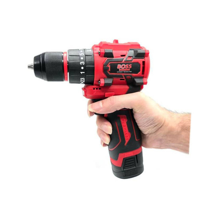 دریل چکشی شارژی باس مدل BS-3036 مجموعه 26 عددی