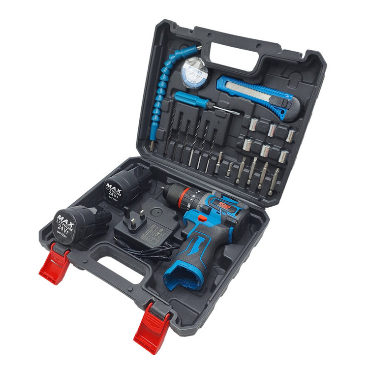 دریل چکشی شارژی صنعتی باس مدل 24V مجموعه 27 عددی