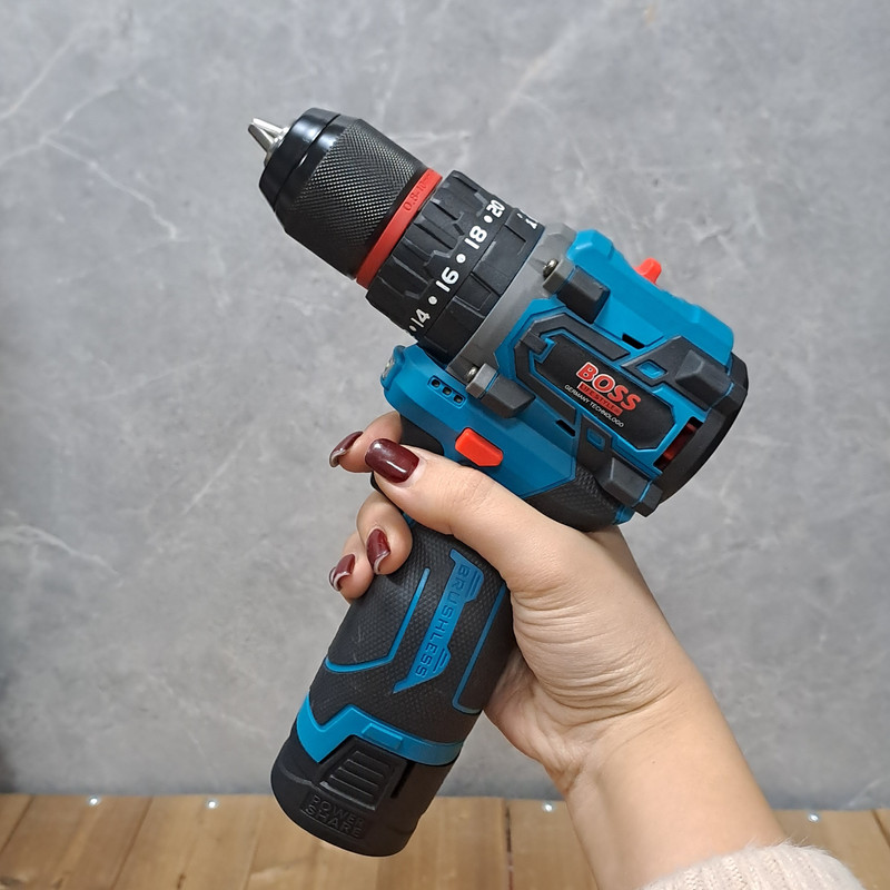 دریل چکشی شارژی صنعتی باس مدل 24V مجموعه 27 عددی