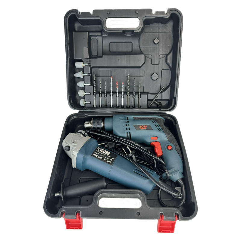 دریل چکشی باس مدل BS-5835 مجموعه 2 عددی
