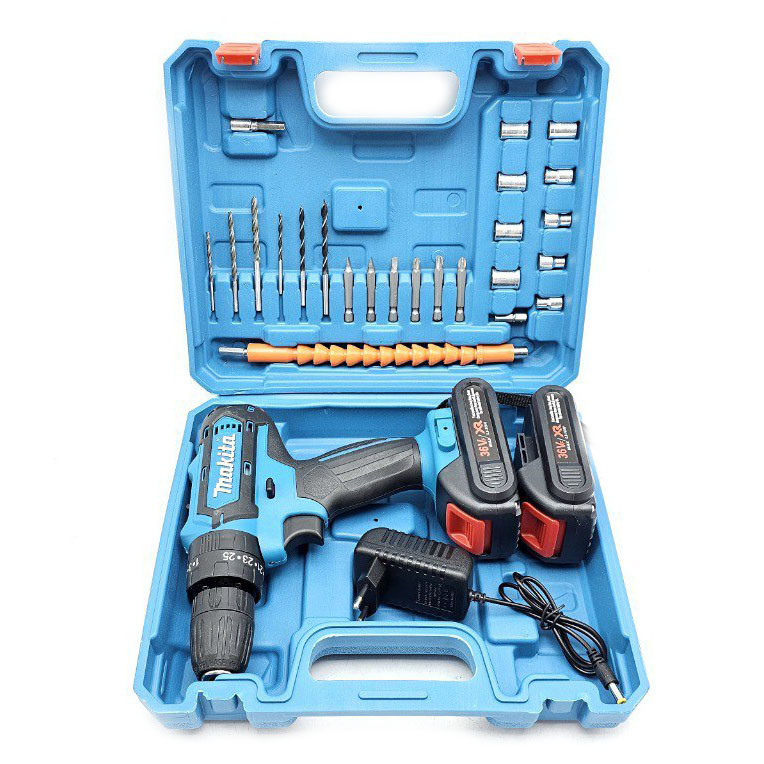 دریل پیچ گوشتی شارژی چکشی مدل 36V-XR مجموعه 28 عددی