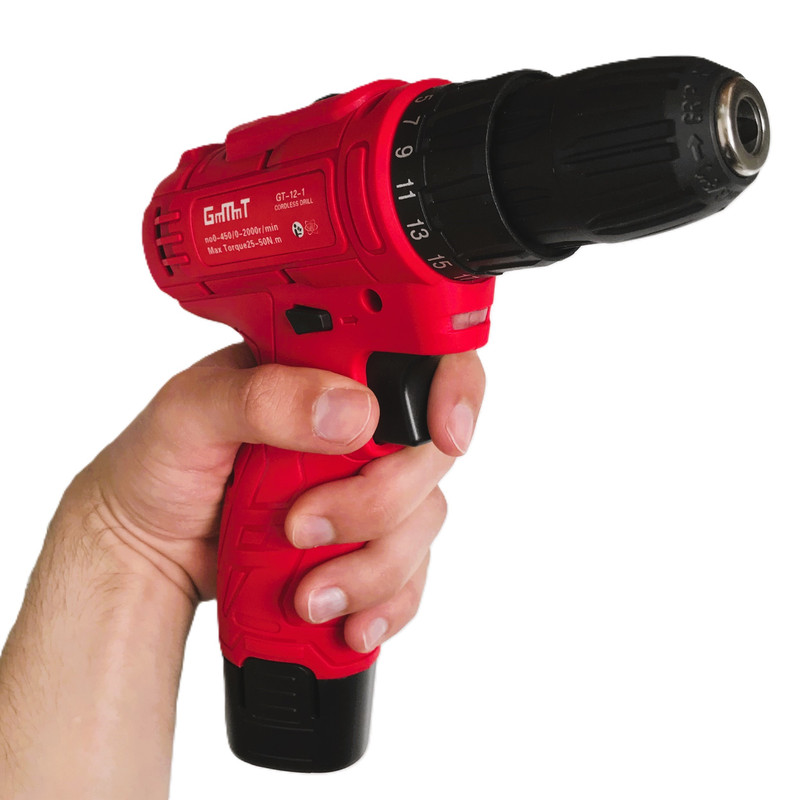 دریل پیچ گوشتی سه نظام 10 میلیمتری 12 ولت جی ام تی مدل GT-12-1