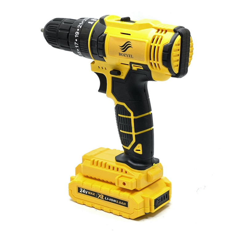 دریل پیچ گوشتی شارژی چکشی بوزیل مدل BOZ-04 مجموعه 95 عددی