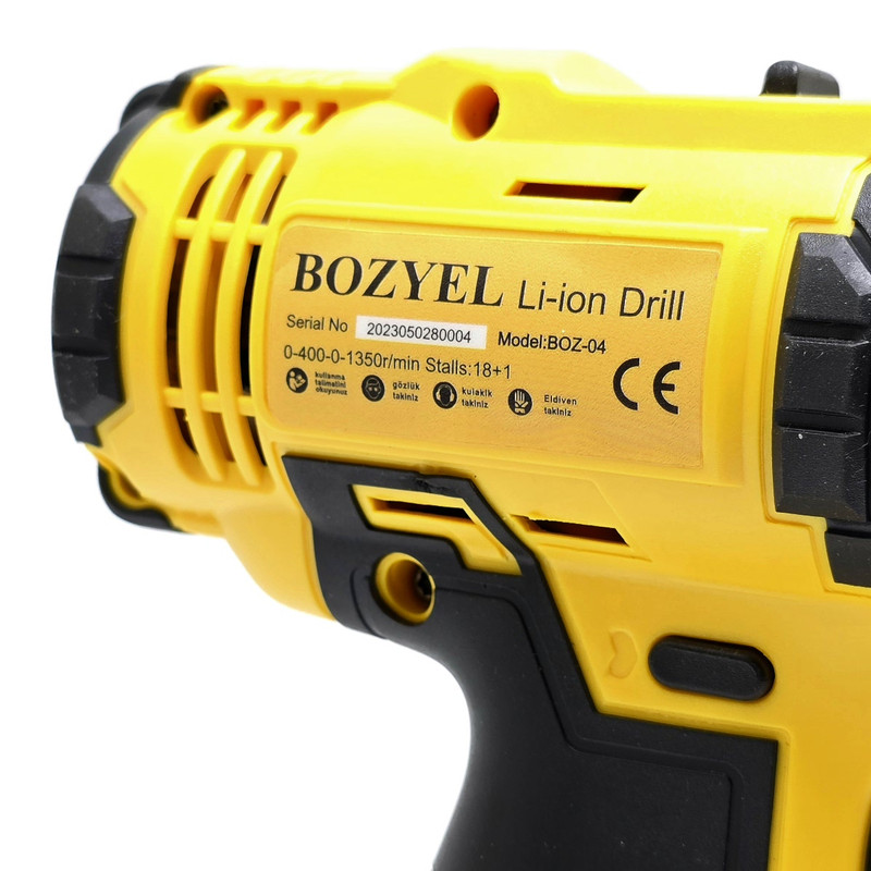 دریل پیچ گوشتی شارژی چکشی بوزیل مدل BOZ-04 مجموعه 95 عددی