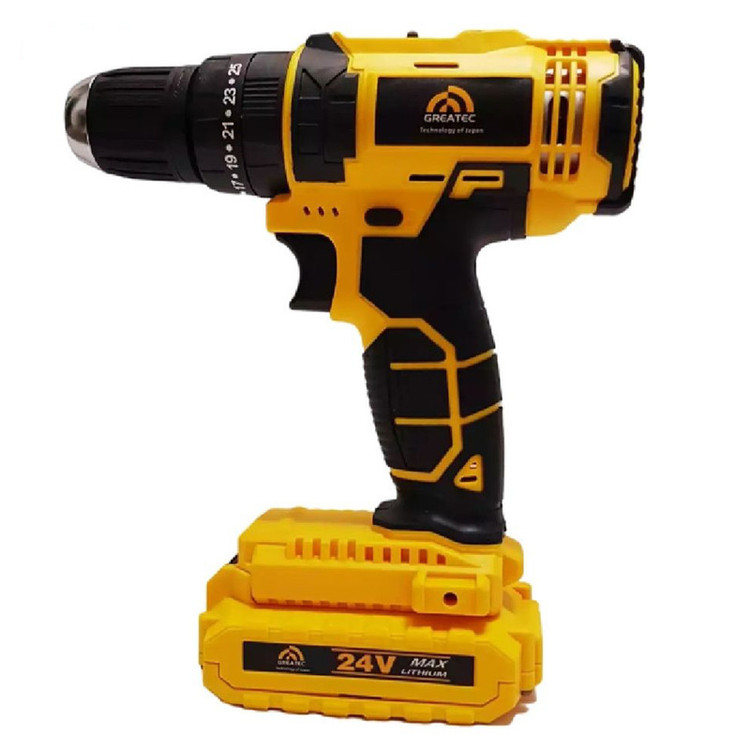 مجموعه 28 عددی دریل پیچ گوشتی چکشی شارژی گریتک مدل KT24IO5 PRO