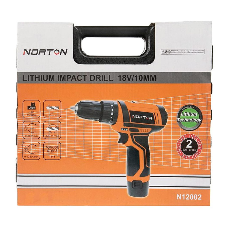 مجموعه 29 عددی دریل پیچ گوشتی شارژی چکشی نورتون مدل NON18V