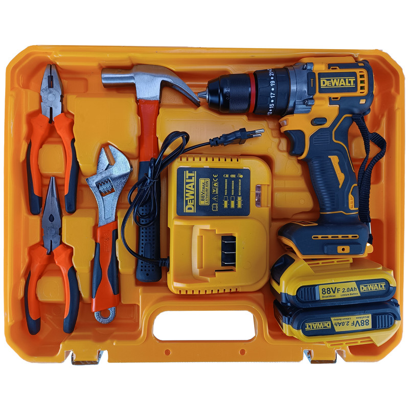 مجموعه 100 عددی دریل چکشی شارژی مدل DW - 88VF