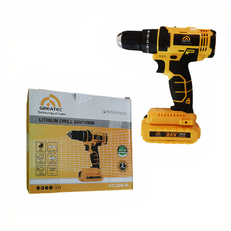 مجموعه 27 عددی دریل پیچ گوشتی چکشی شارژی گریتک مدل GTLMD2405