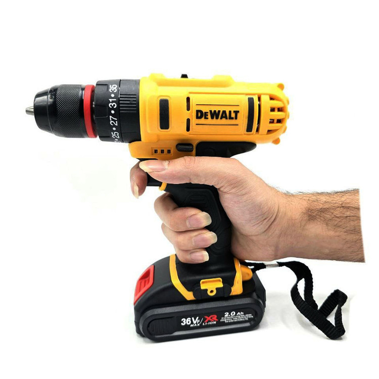 دریل پیچ گوشتی شارژی چکشی مدل DW03 مجموعه 25 عددی