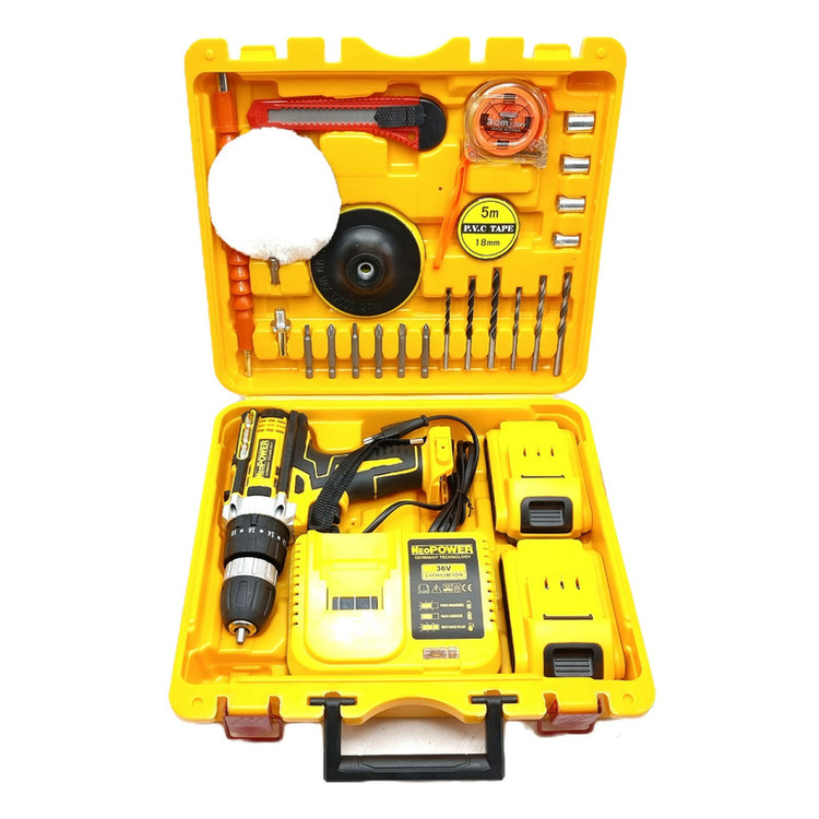 مجموعه 30 عددی دریل شارژی چکشی نیو پاور مدل GERMANY_TECHNOLOGY_36V