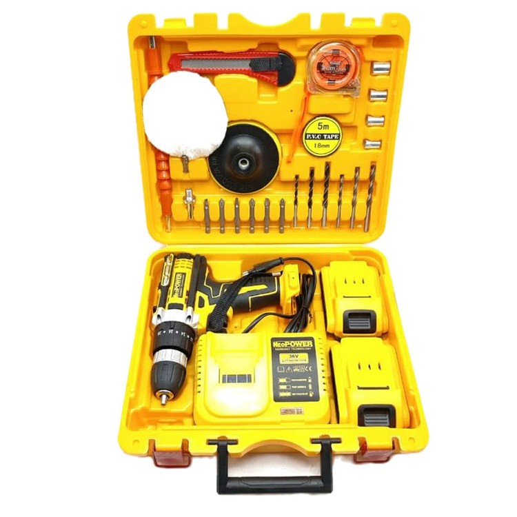 مجموعه 29 عددی دریل پیچ گوشتی شارژی نئو پاور مدل DCD710DK2