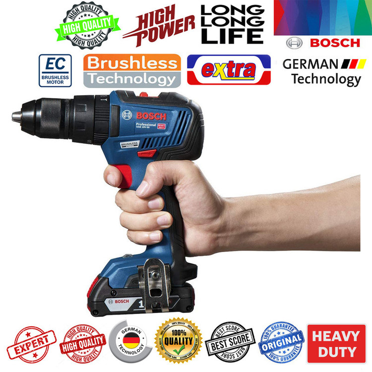دریل شارژی چکشی بوش مدل GSB 18V-50 Brushless BOX