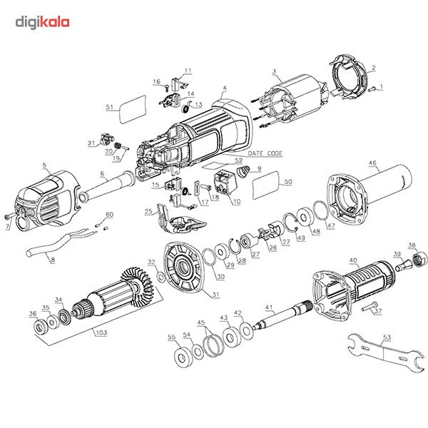 فرز انگشتی گلو بلند دیوالت DWE4887