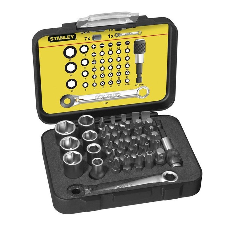 آچار بکس و سری استنلی مدل FATMAX سایز 1/4 مجموعه 39 عددی