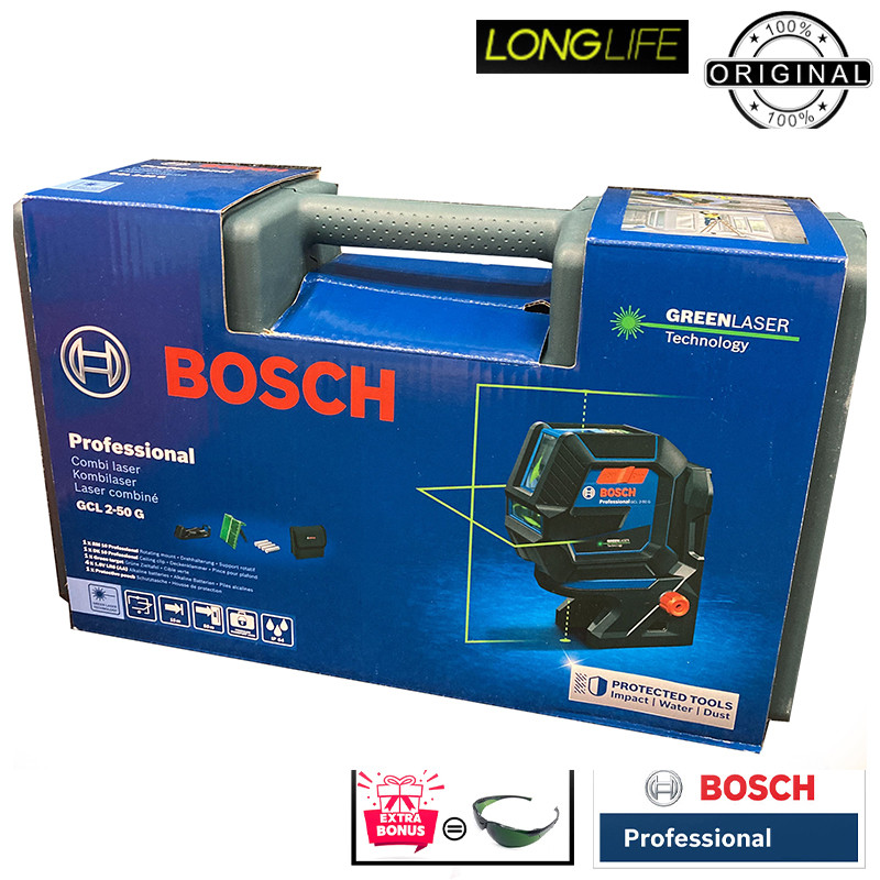 تراز لیزری بوش مدل حرفه ای GCL 2-50 G Box BT150 + Full Accessories