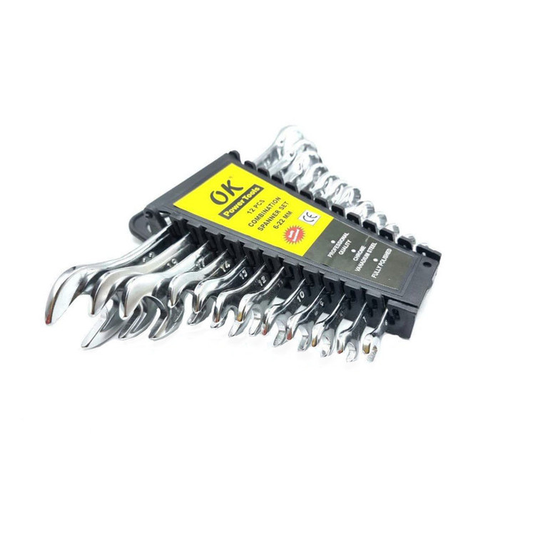 آچار یکسر تخت و یکسر رینگی اوکی مدل 1cs مجموعه 12 عددی