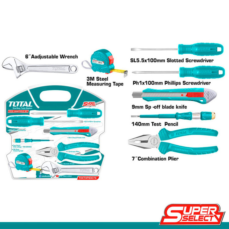 مجموعه 7 عددی ابزار دستی توتال مدل THKTHP90076