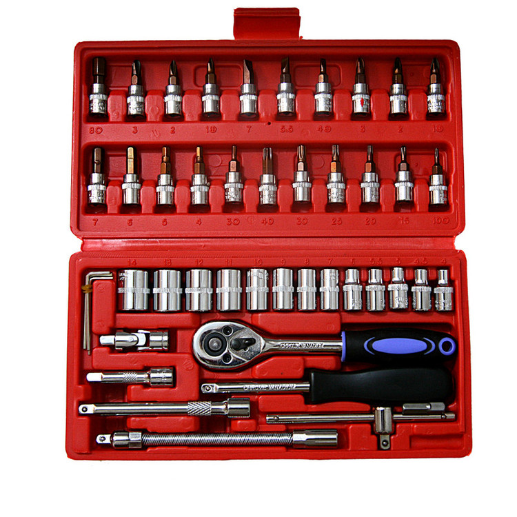 مجموعه 46 عددی آچار و سری بکس و پیچ گوشتی اسرانوی مدل A1-X04605